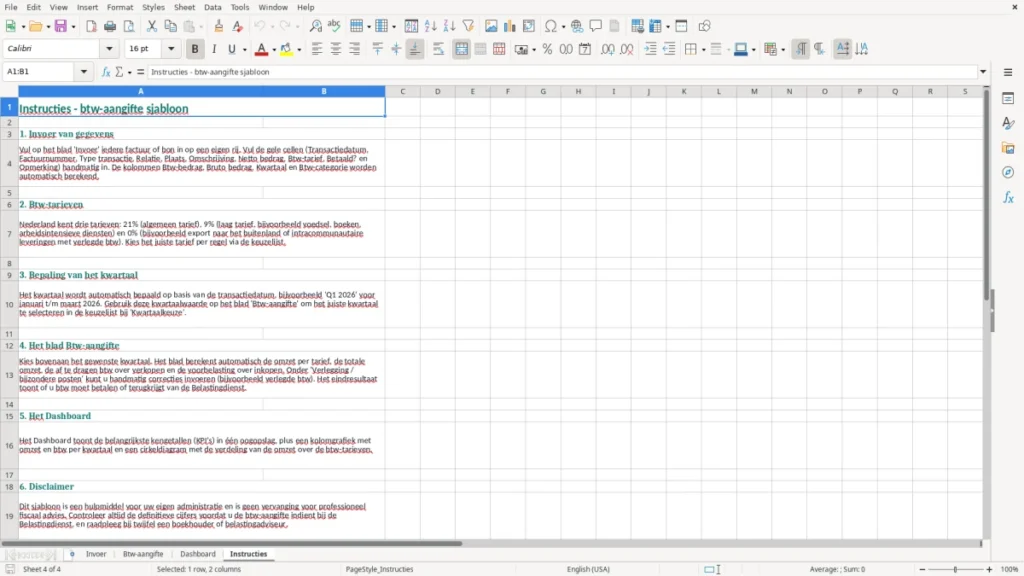 Instructies – Btw-aangifte Excel Sjabloon (2026)