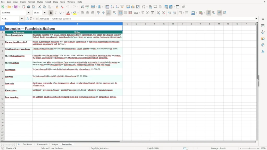 Instructies – Functiehuis Excel Sjabloon (2026) – Gratis Sjabloon