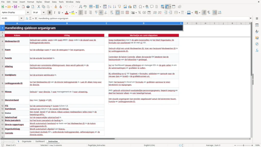Organigram Excel - Gratis Sjabloon (2026)